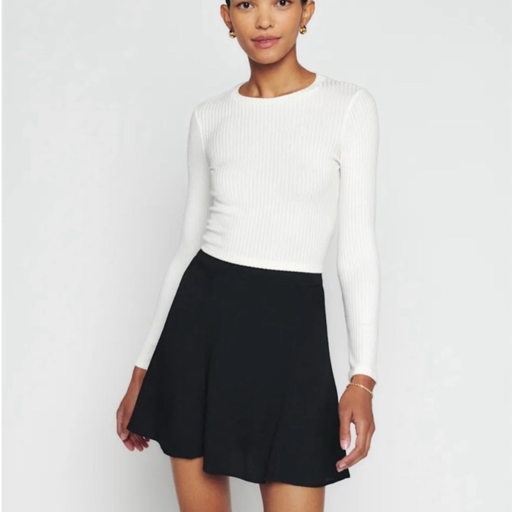 Reformation Black Skater Skirt
